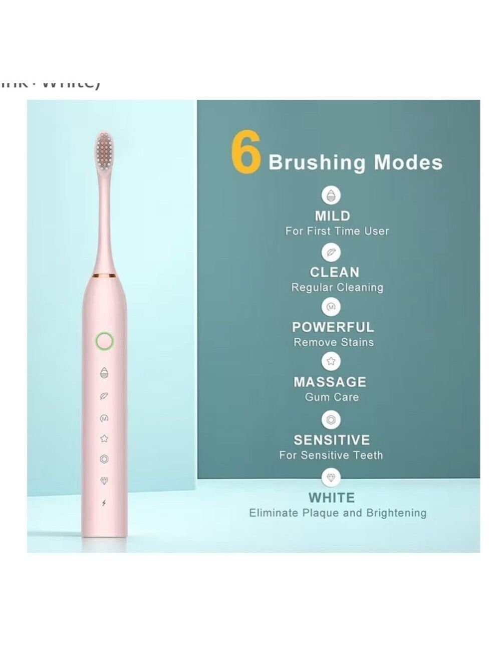 2 Pack Sonic Electric Toothbrush, 6 Modes 42000vpm with 2-Minute Built-in Timer - Picture 8 of 10